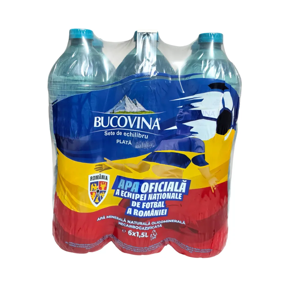 Bax apă minerală naturală plată Bucovina 1,5 L PET