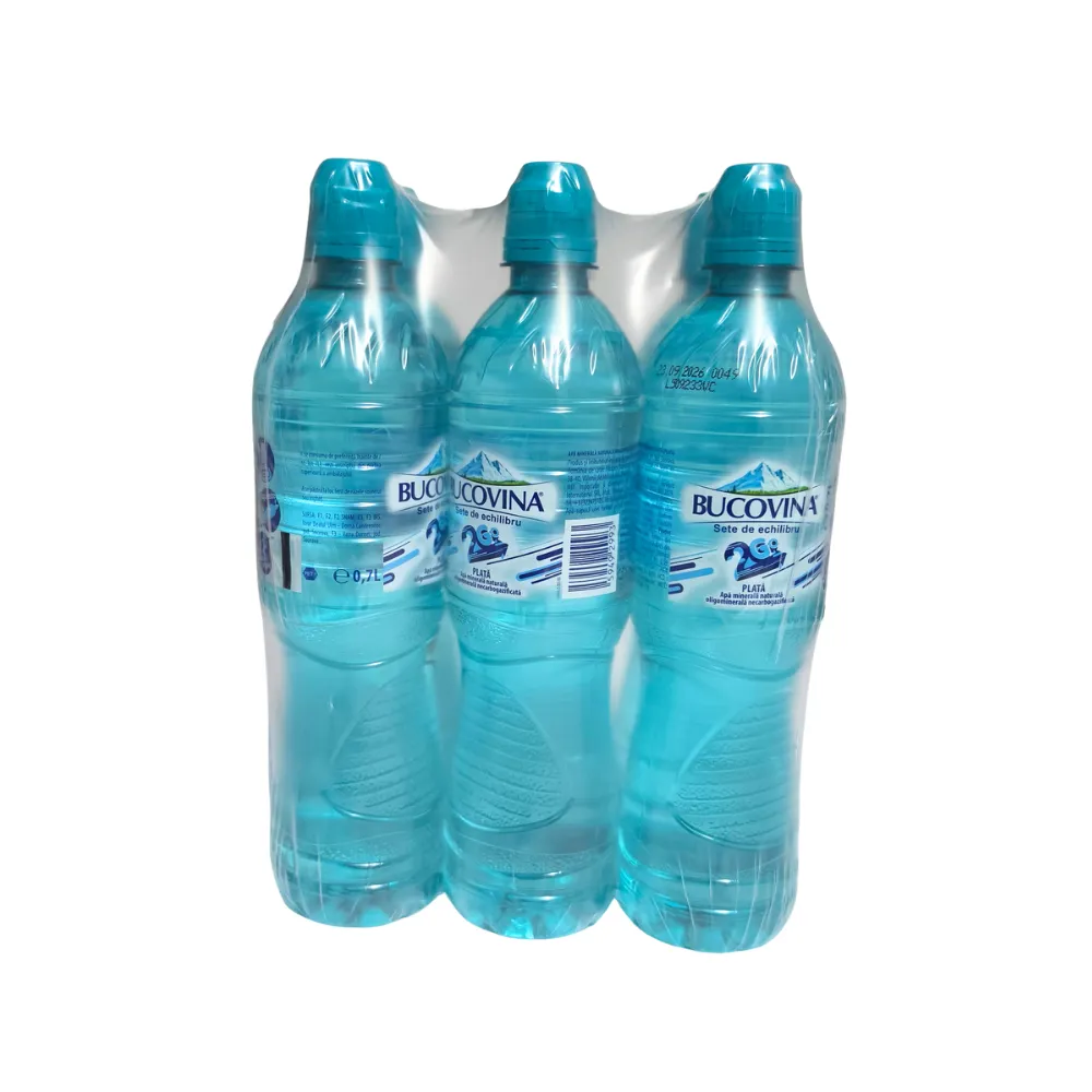 Bax apă minerală naturală plată Bucovina SportCup 700 ml PET