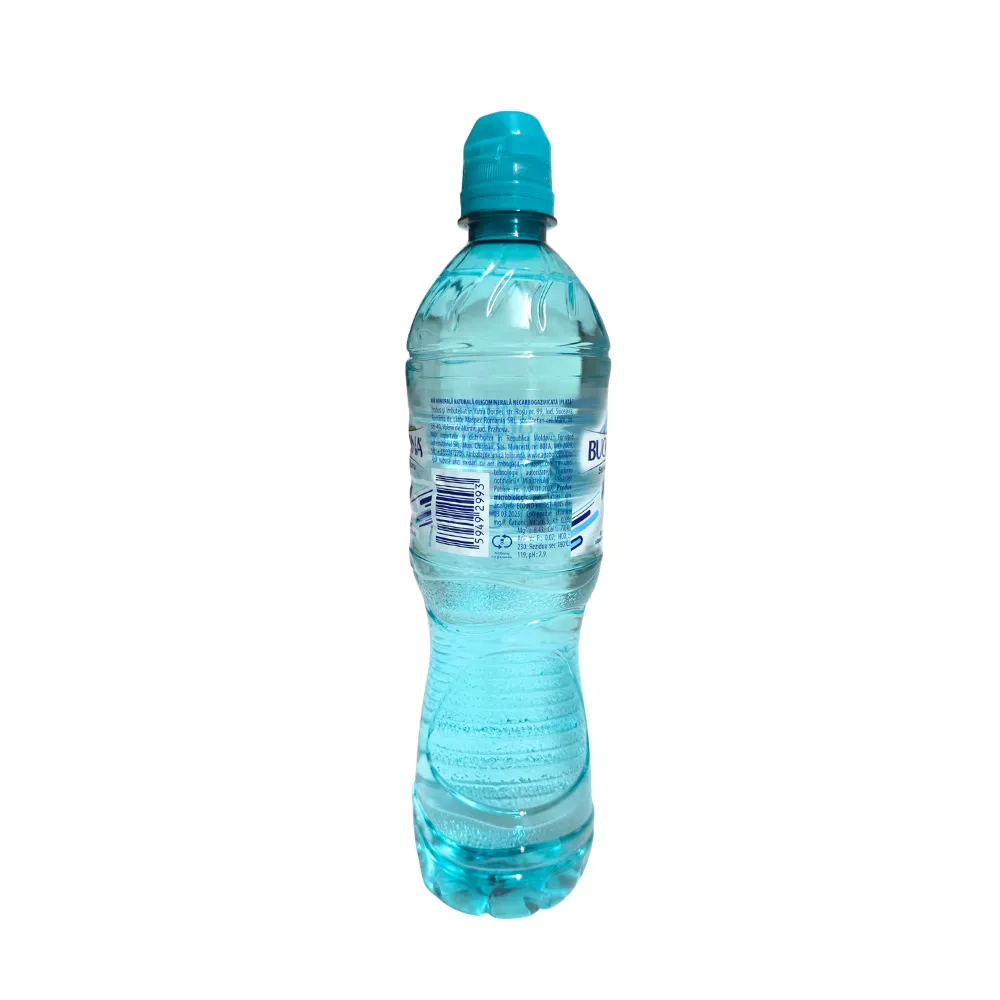 Eticheta apei minerale naturale plate Bucovina SportCup 700 ml cu compoziția chimică