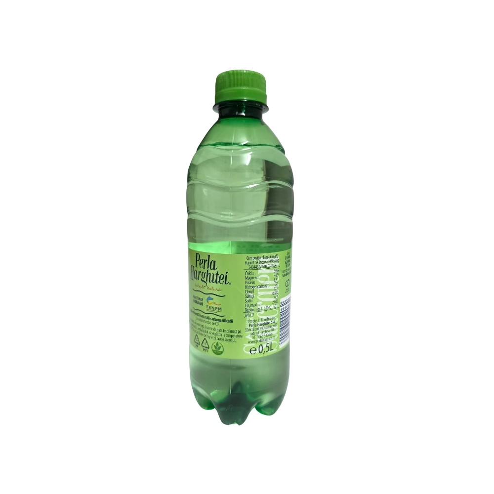 Etichetă PET apă minerală naturală decarbogazificată Perla Harghitei 500ml