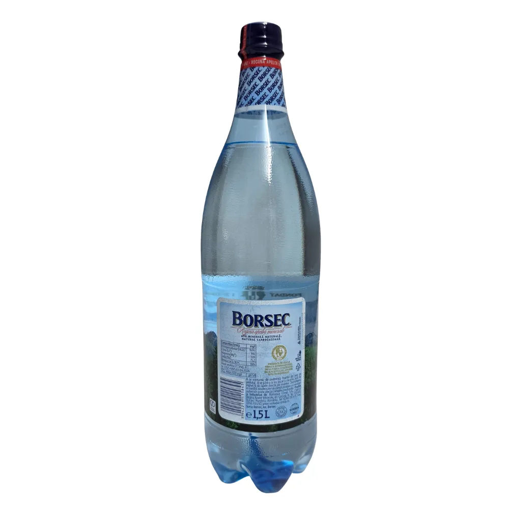 Etichetă Borsec apă minerală carbogazoasă 1.5L PET