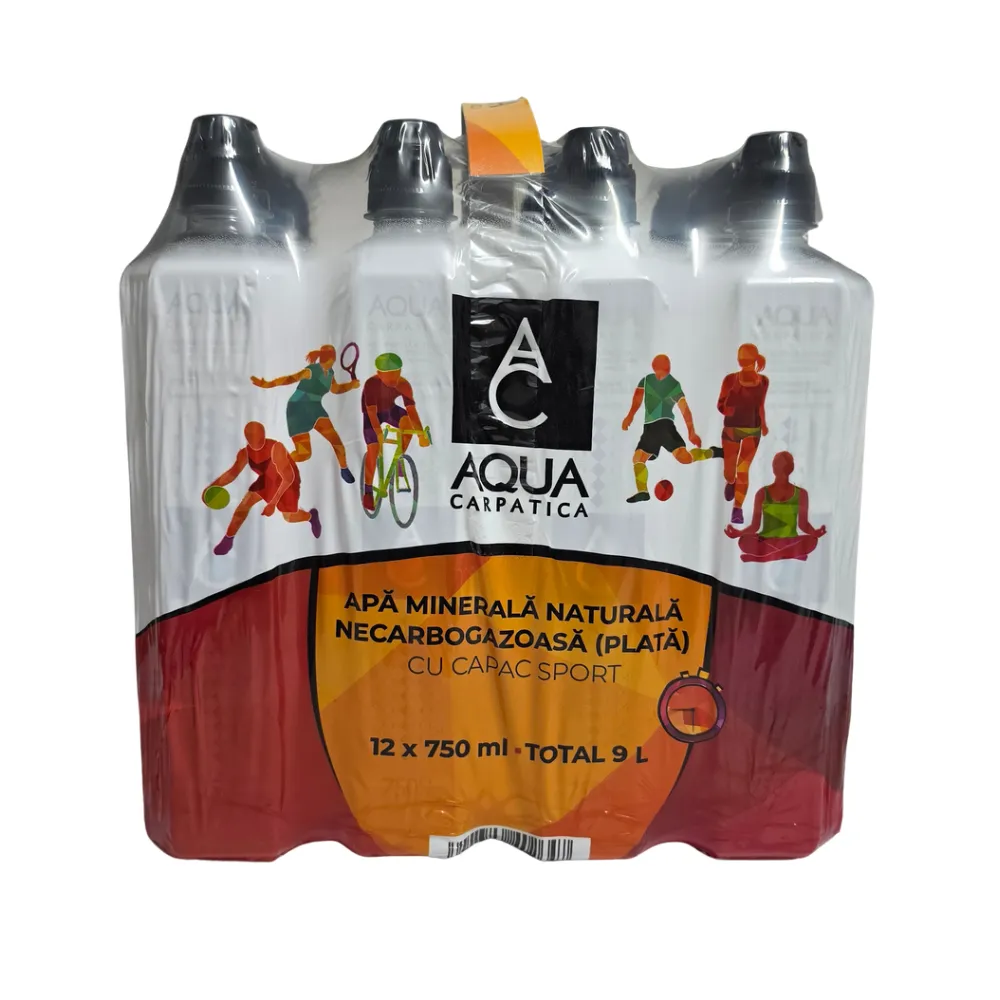 Bax Aqua Carpatica Sport apă minerală naturală plată 750ml PET cu capac sport