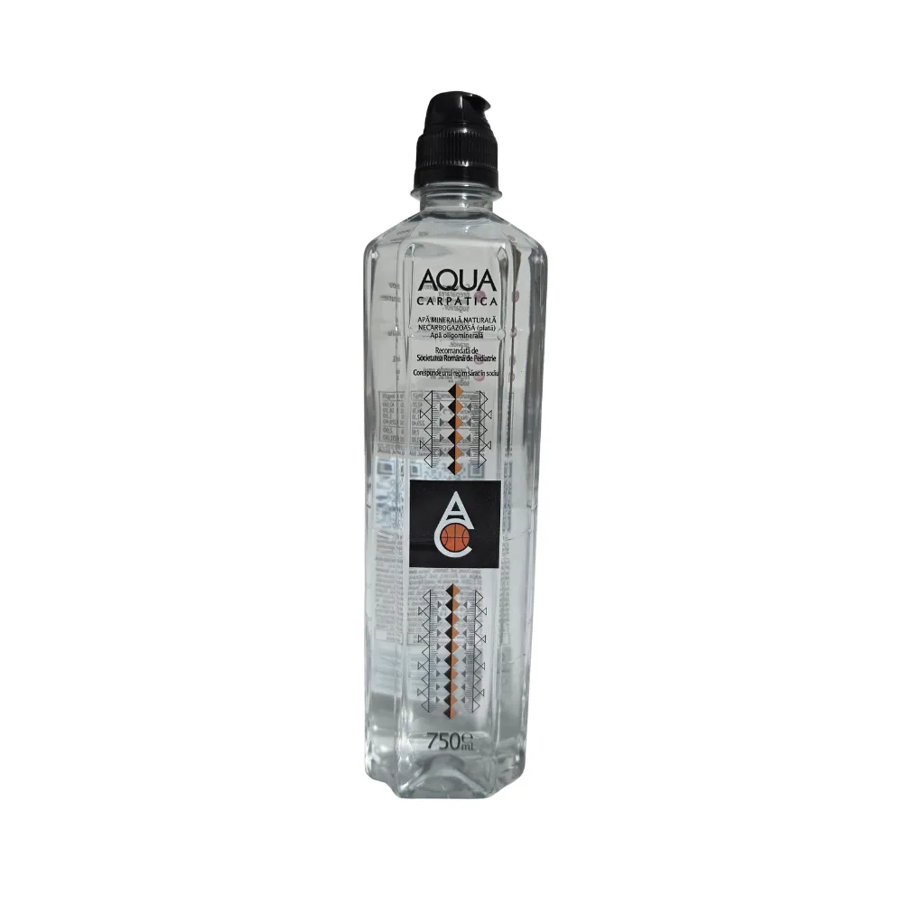 Sticlă PET Aqua Carpatica Sport apă minerală naturală plată 750ml cu capac sport