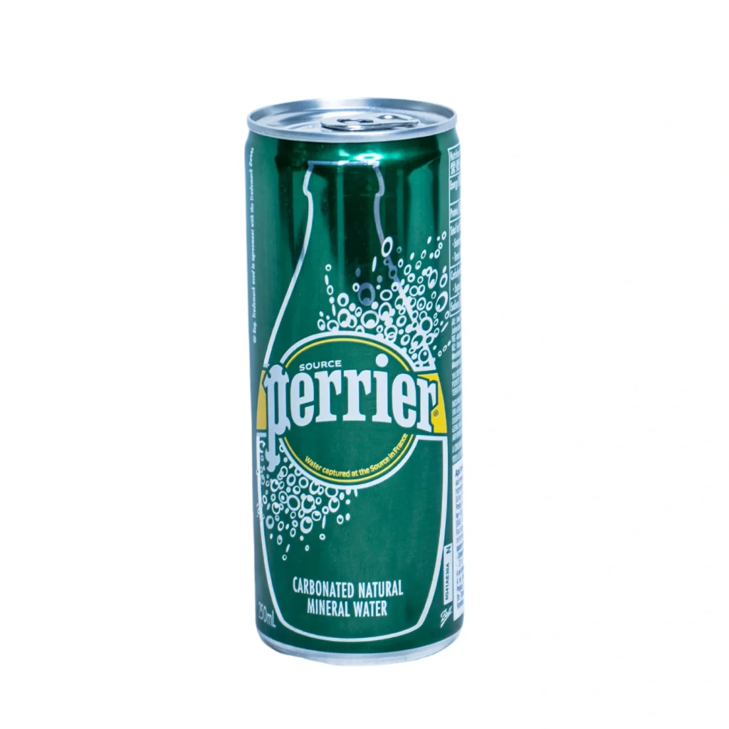 Apă minerală naturală carbogazoasă Perrier 250ml doză, îmbuteliată la sursă