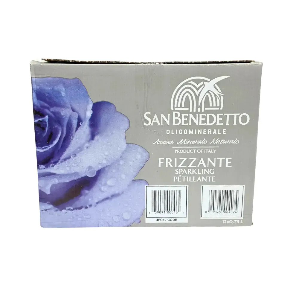 Bax 12 sticle San Benedetto apă minerală carbogazoasă 750ml la sticlă de sticlă