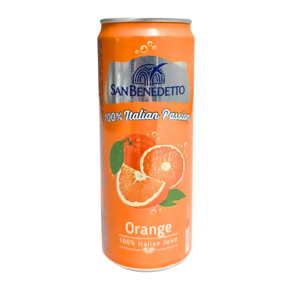 Bax 24 doze San Benedetto Orange 100% Italian Passion, suc carbogazos de portocale 330ml