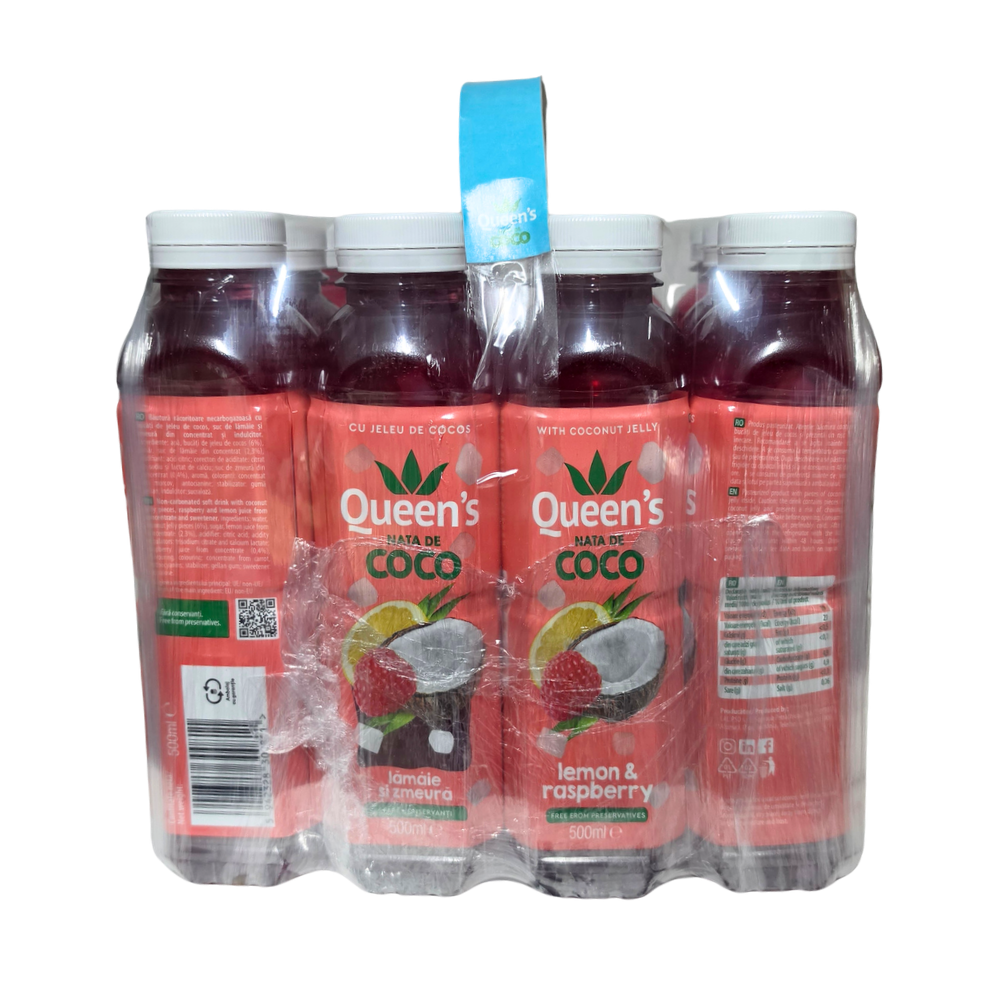 Queen Nata de Coco Lămâie-Zmeură 500ml - bax 12 sticle