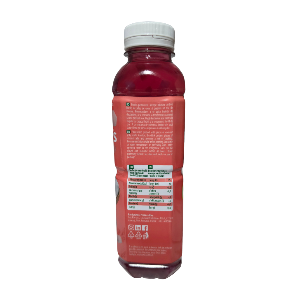 Queen Nata de Coco Lămâie-Zmeură 500ml - eticheta produsului