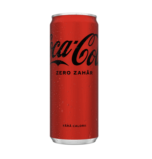 Băutură răcoritoare Coca-Cola Zero, fără zahăr, 330ml, doză