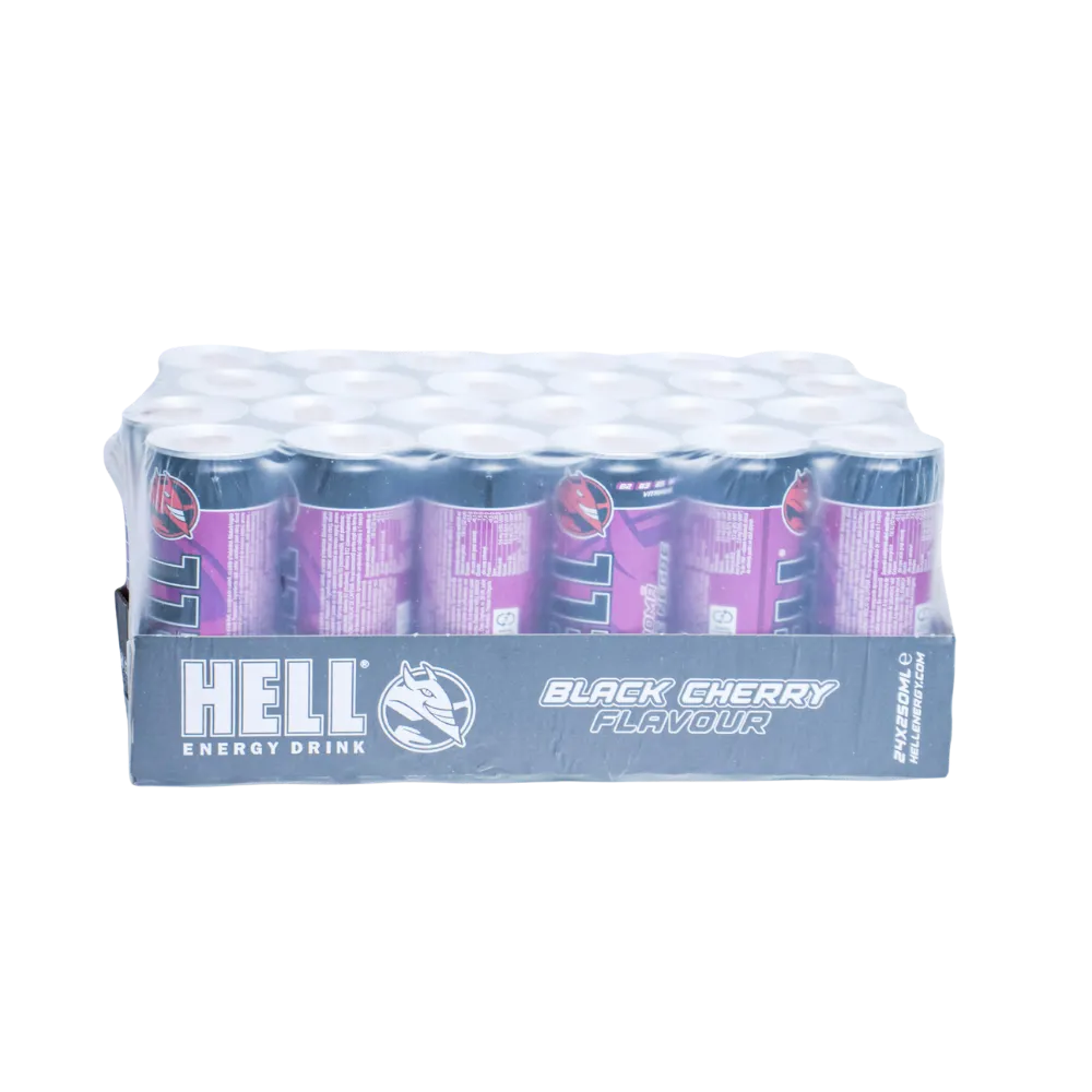 Bax cu 24 doze de băutură energizantă Hell Black Cherry 250 ml