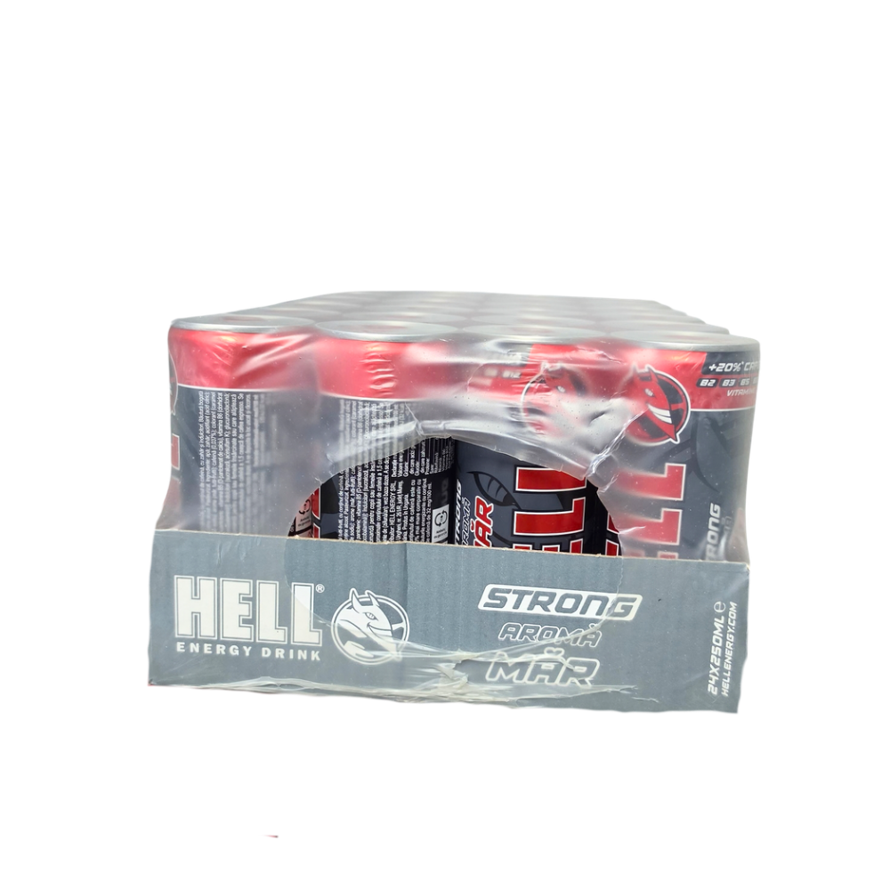 Bax Hell băutură energizantă cu aromă de măr verde 250ml, vedere laterală