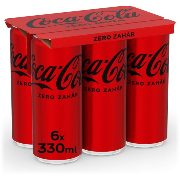 Băutură răcoritoare Coca-Cola Zero, fără zahăr, 330ml, doză - imagine 2