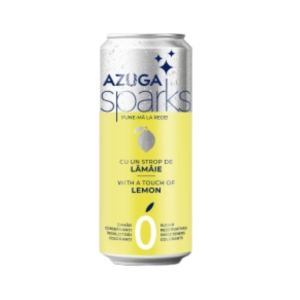 Băutură răcoritoare cu gust de lămâie Azuga Sparks, 0 calorii, 330 ml, doză