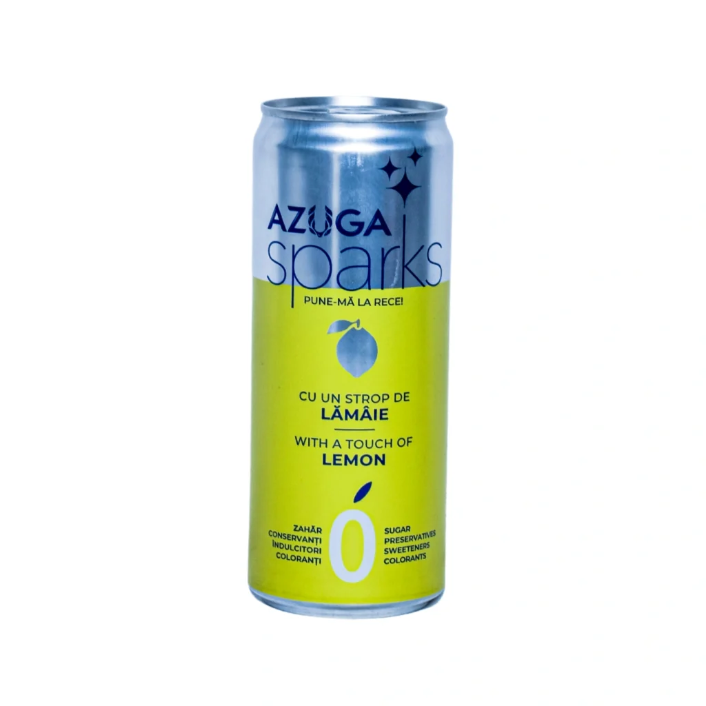 Azuga Sparks 0 calorii cu arome de mango, zmeură, piersică și lămâie