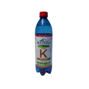 Bucovina Plus Mineral Carbo Potasiu cu aromă de piersică, 0.6L, PET