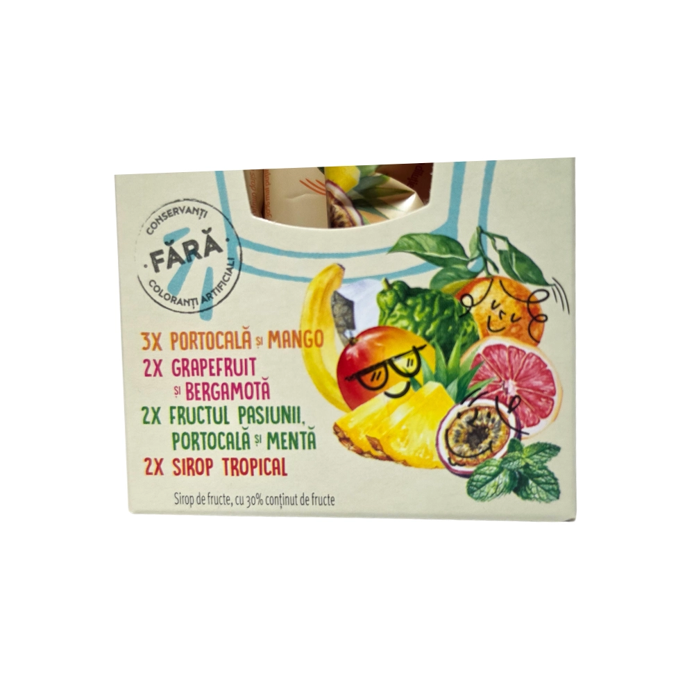 Etichetă cu ingrediente și informații nutriționale Laurul 1 Pahar sirop instant Tropical