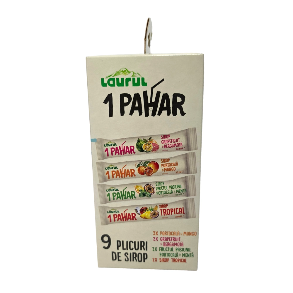 Ambalaj lateral Laurul 1 Pahar sirop instant Tropical 9 plicuri