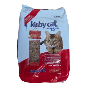 Hrană uscată Kirby pentru pisici cu pasăre și vită, pungă 1,5kg, vedere din față