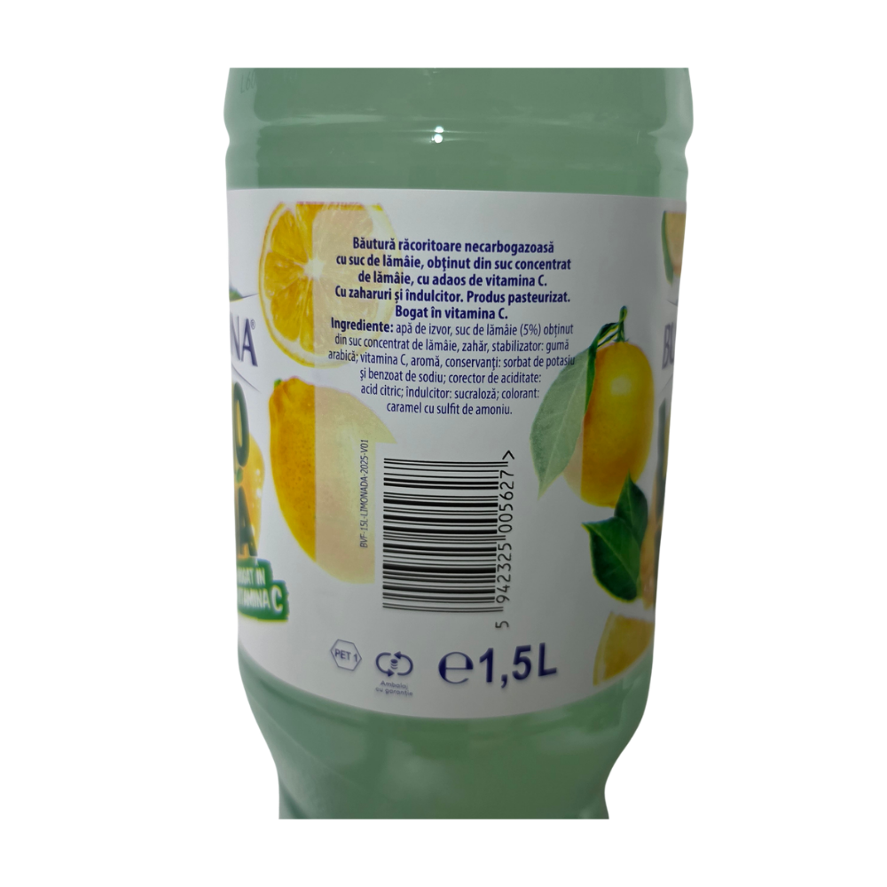 Etichetă limonadă Bucovina lămâie 1,5l