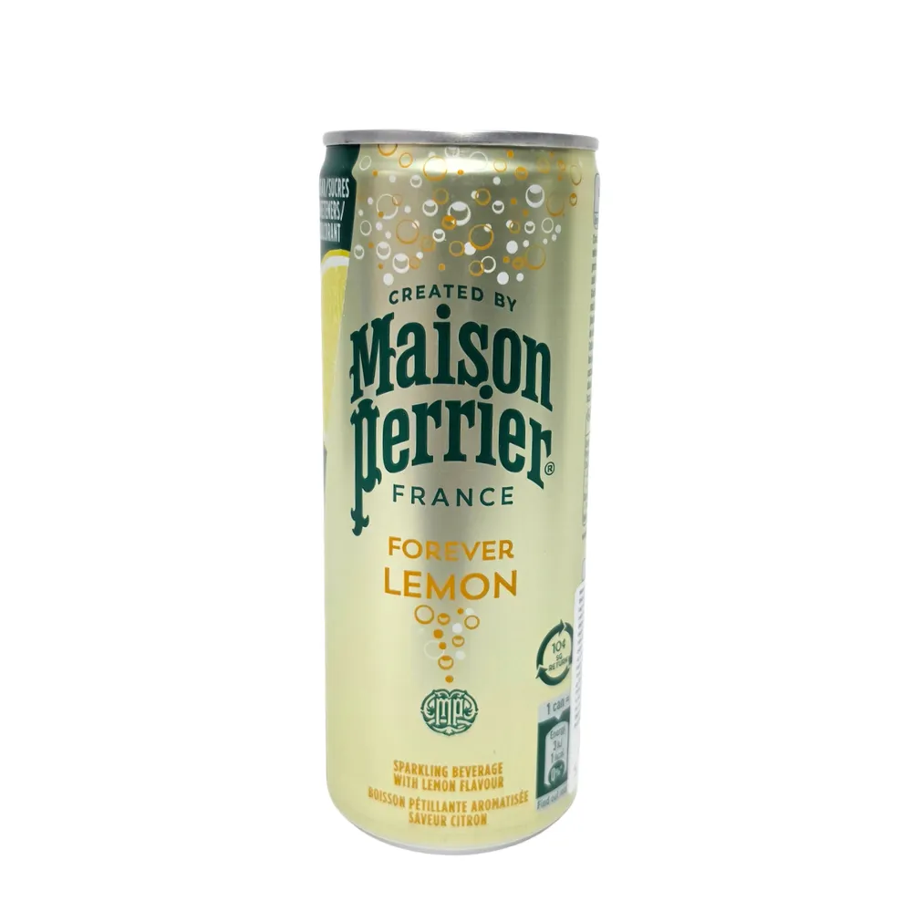Maison Perrier Lemon, apă minerală carbogazoasă cu aromă de lămâie, doză 250 ml