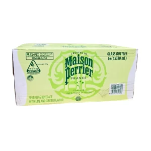 Maison Perrier Lime & Ginger la bax, 24 sticle de 330 ml – apă carbogazoasă cu lime și ghimbir